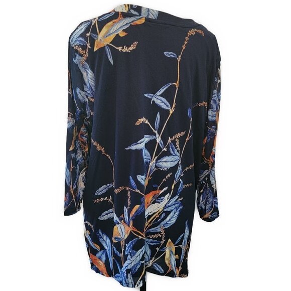 Chico's Blue floral blouse - sz 3 - Picture 2 of 7